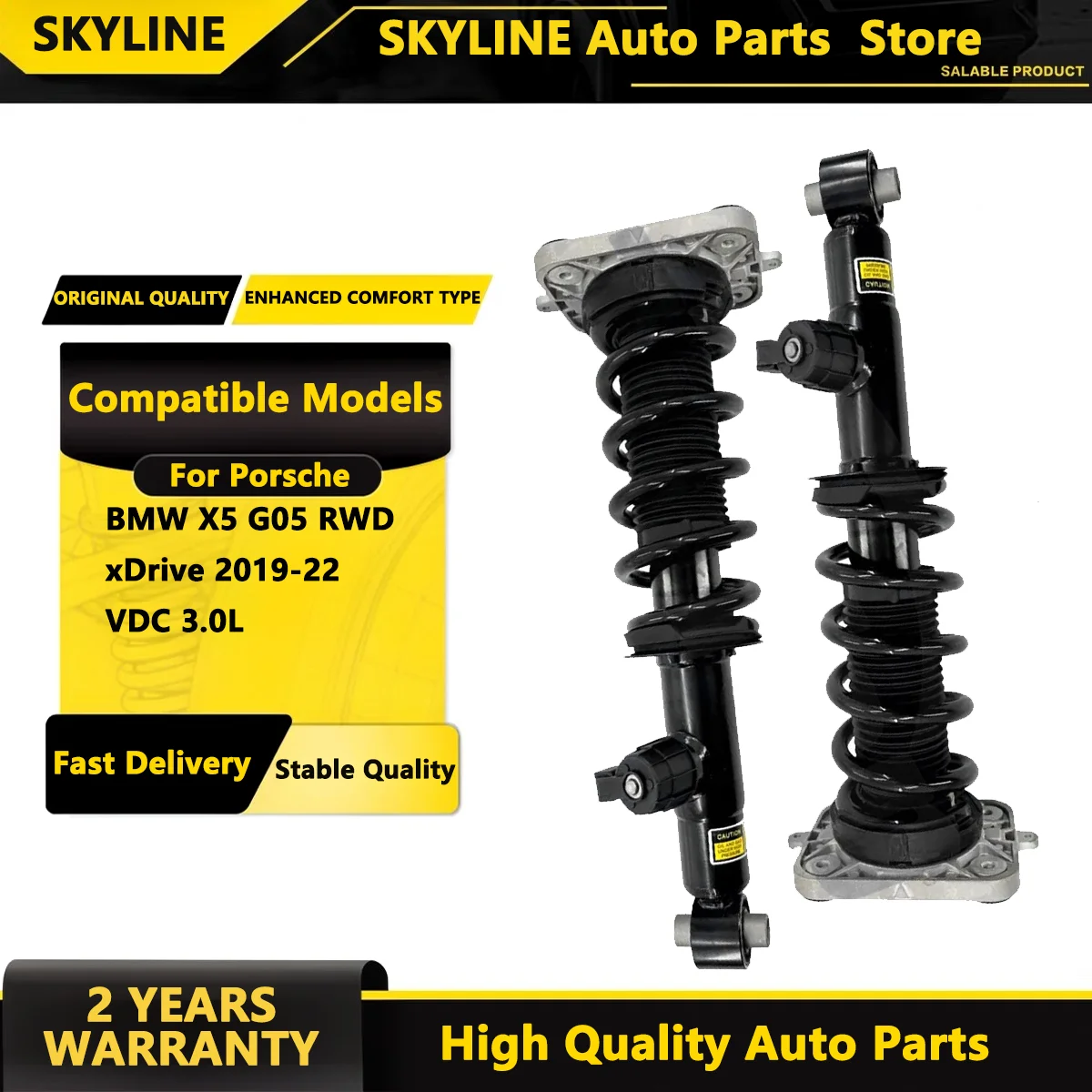 SKYLINE 2X Rear Shock Struts Assys VDC For BMW X5 G05 RWD xDrive 2019-2022