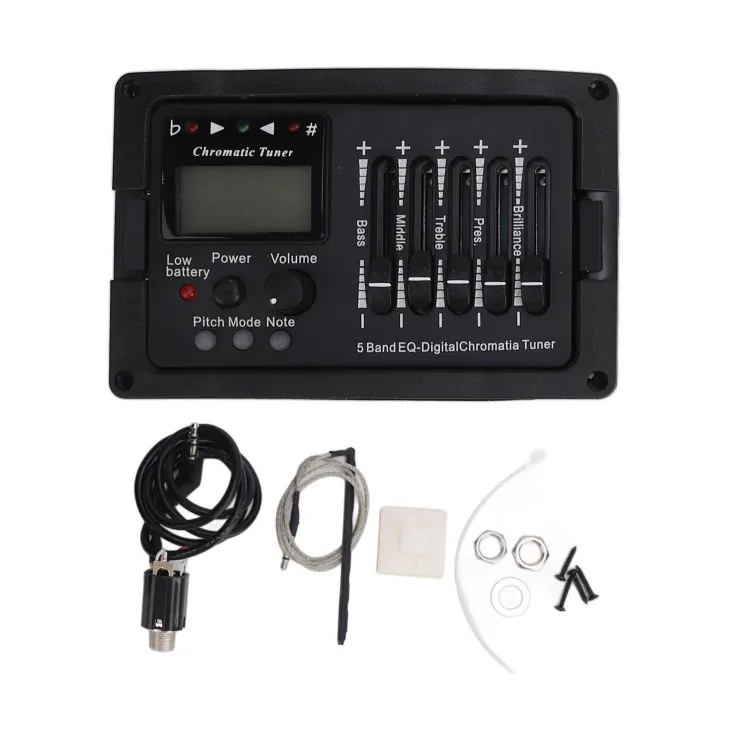 TEQ 5 Acoustic Guitar Preamplifier Equalizer 5 Band Professional Guitar Preamp EQ Equalizer with Tuner