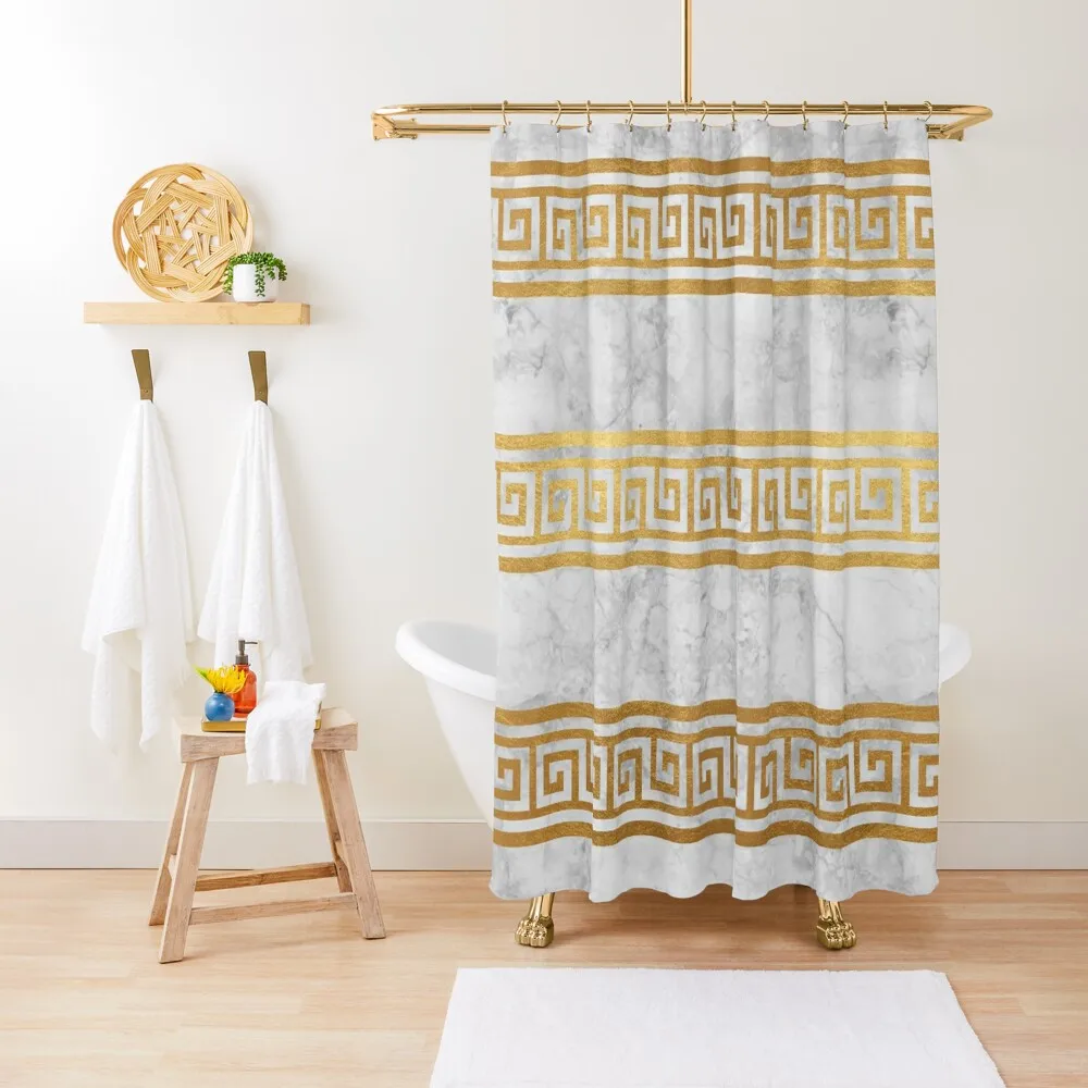 

Triple Greek Frieze Shower Curtain Bathroom And Shower Products For Set Luxury Curtain