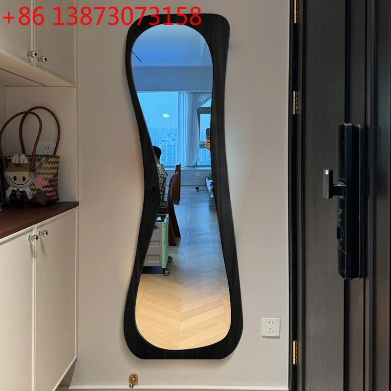 

French creative full-length mirror wall-mounted entrance floor-to-ceiling irregular mirror
