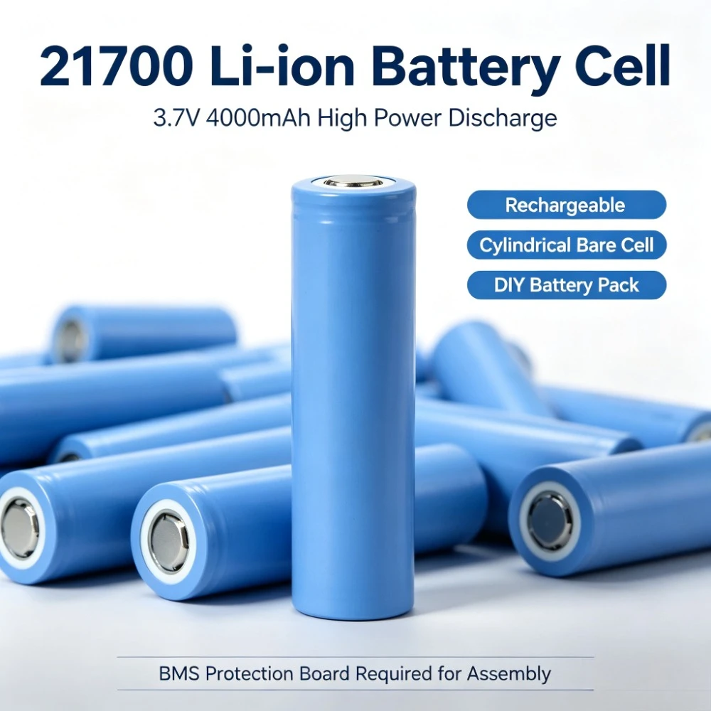 Brand New 21700 3.7V 4000mAh Rechargeable Lithium‑ion Bare Cell for DIY Power Bank Flashlight Torch Power Tools Battery Pack