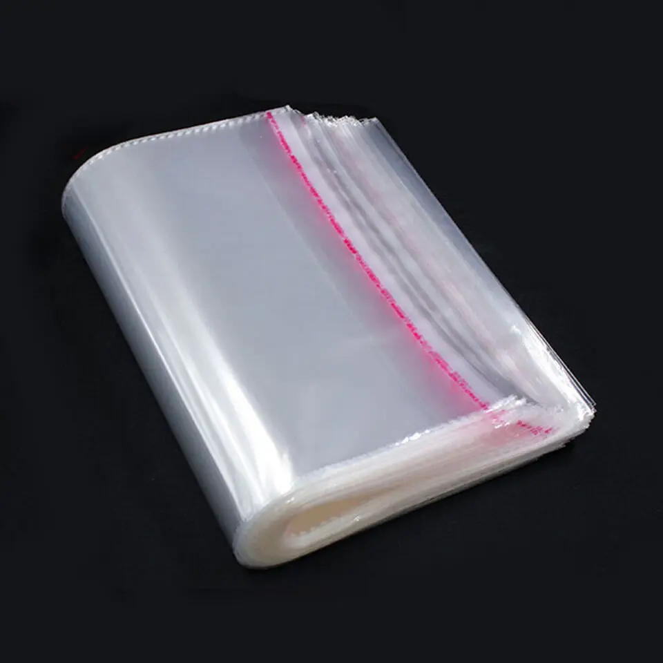 100Pcs 45x60cm Large Reclosable Clear Lip Tape Bags Plastic Opp Poly Cello Resealable