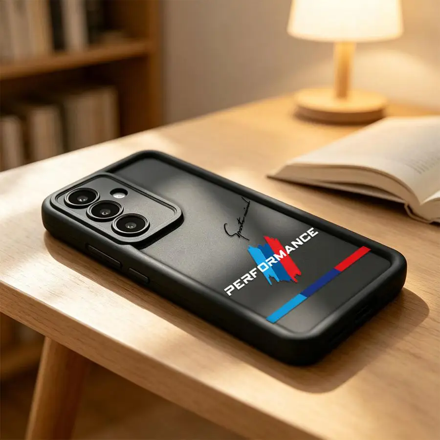 Blau-Rotes Logo-Case für Samsung Galaxy A35 A36 A23 A71 A72 A34 A26 A32 A53 A54 A51 A73 A56 A15 A16 A12 A13 Handyhülle