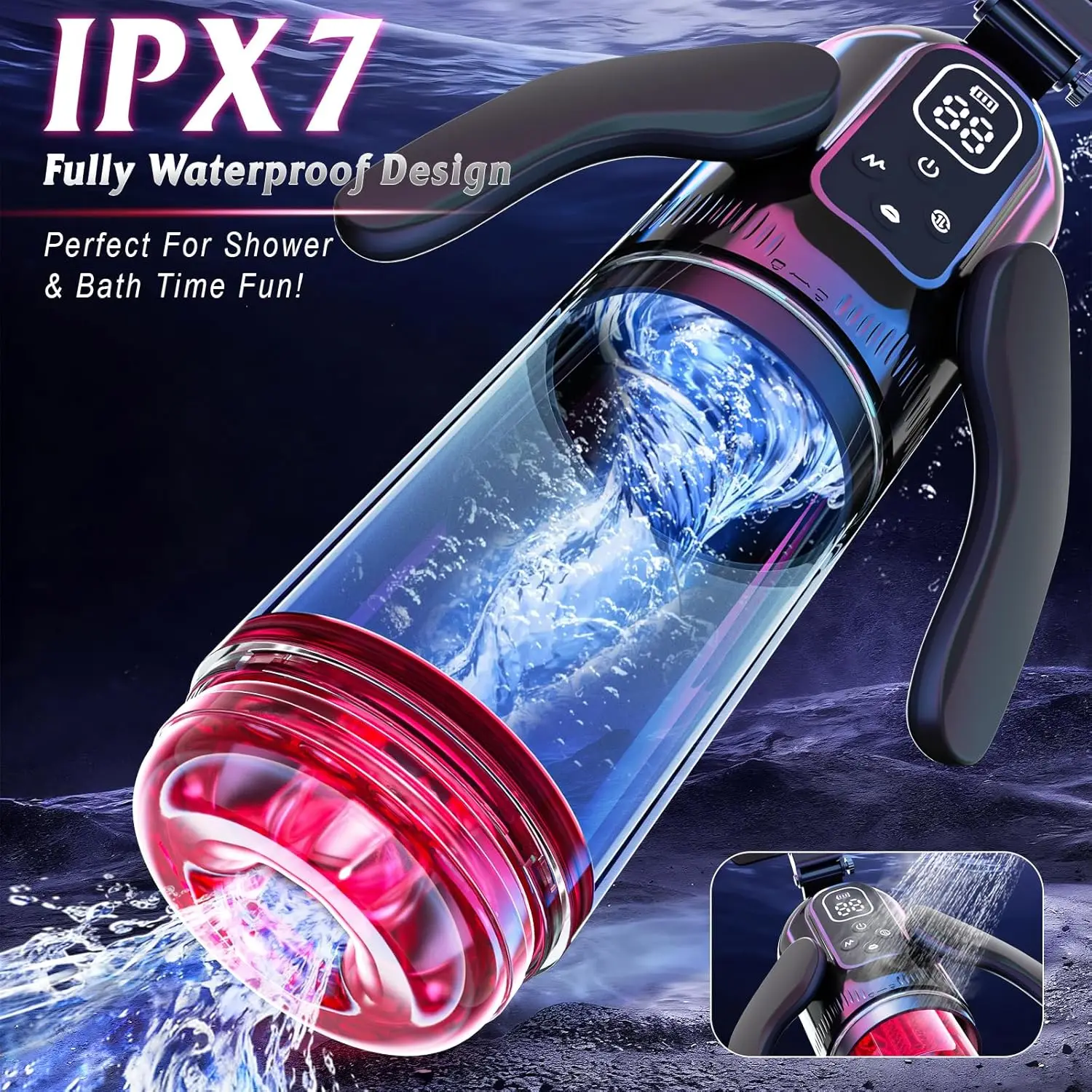 Automatic Male Masturbator  7 Thrusting Rotating Suction Modes Blowjob Sex Machine Vibrating Masturbation Stroker Dual Handles view 4