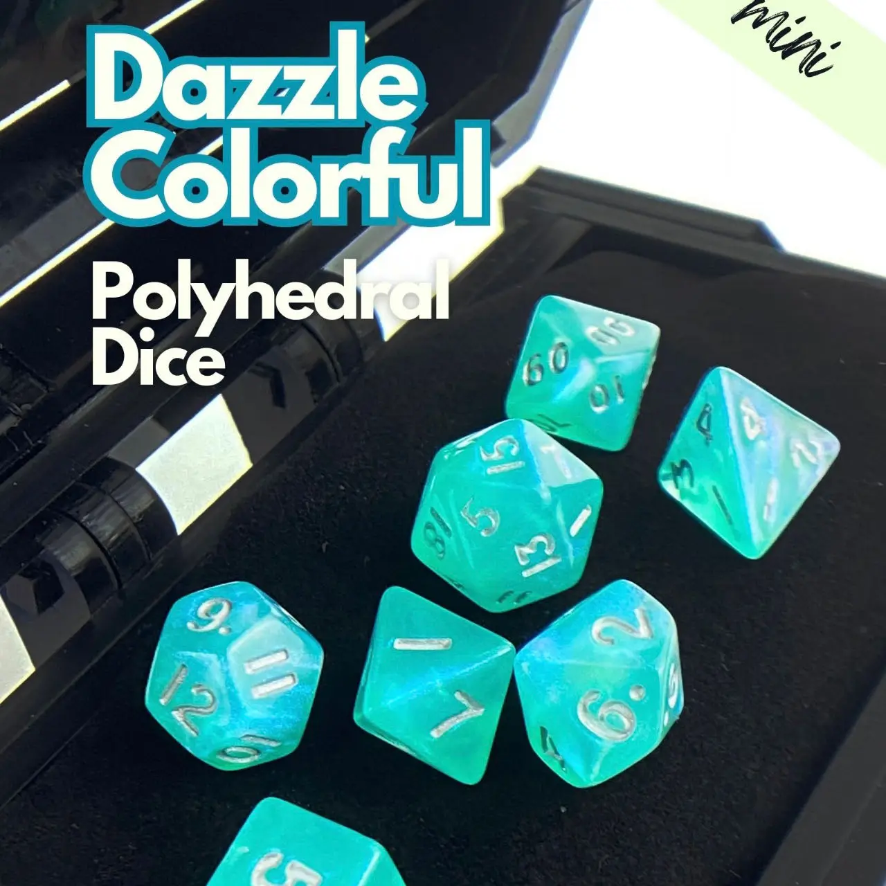 Hotsale Acrylic TRPG Polyhedral Mini Dice Dazzle Colorful 7 Pcs Per Set For DND Or COC Game