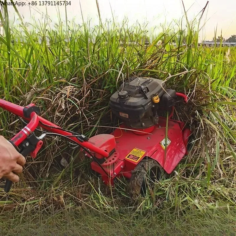 Gas Powered Brush Cutter, Self-Propelled Weeding Machine for Orchard Land Clearing with Mulching