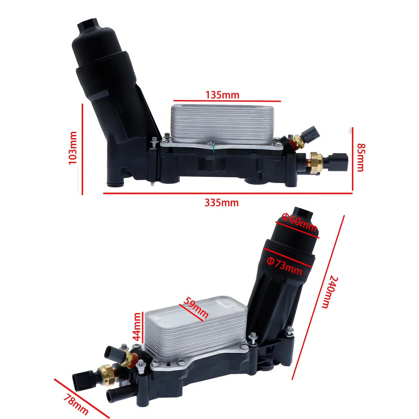 68105583AF Rumah Adaptor Filter Pendingin Oli dengan Set Gasket untuk Chrysler Dodge Jeep Ram 3.6 V6 2014-2018 68105583AF/AC/AA/AB
