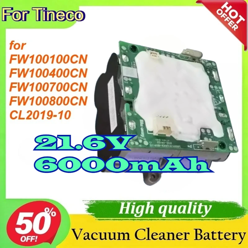 

21.6V 6000mAh Vacuum Cleaner Battery For Tineco FLOOR ONE 2.0LED 2.0LCD FW100100CN FW100400CN FW100700CN FW100800CN CL2019-10