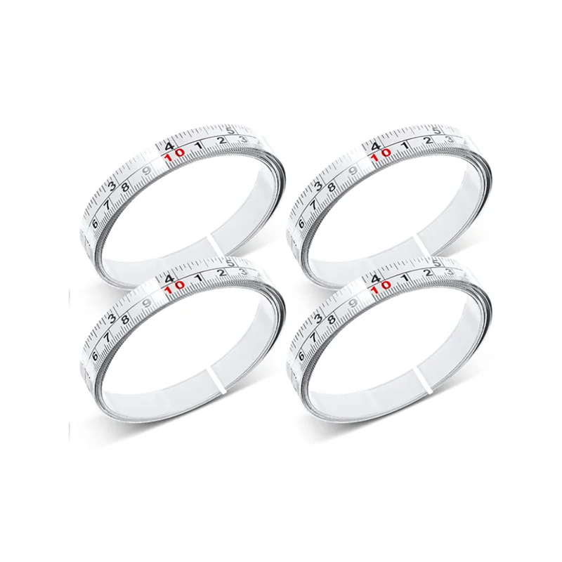 

A02F-8PCS клейкая шкала из нержавеющей стали, прецизионная направляющая для деревообработки, самоклеящаяся рулетка, металлическая линейка с клеем