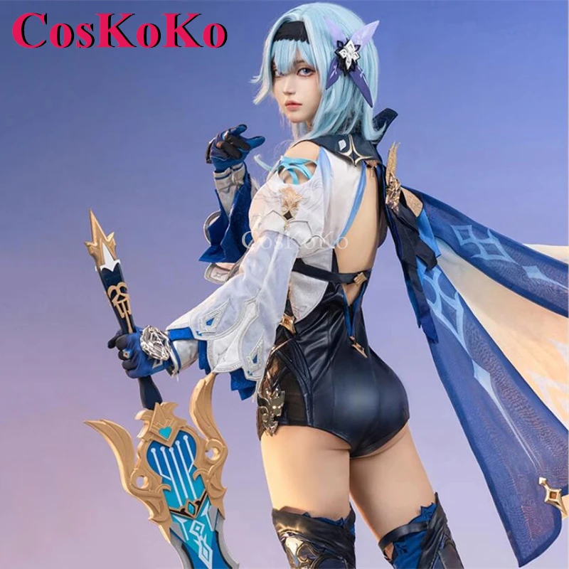 CosKoKo Eula Cosplay Kostüm Spiel Genshin Impact Spindrift Knight Gorgrous Battle Uniformen Halloween Party Rollenspiel Kleidung