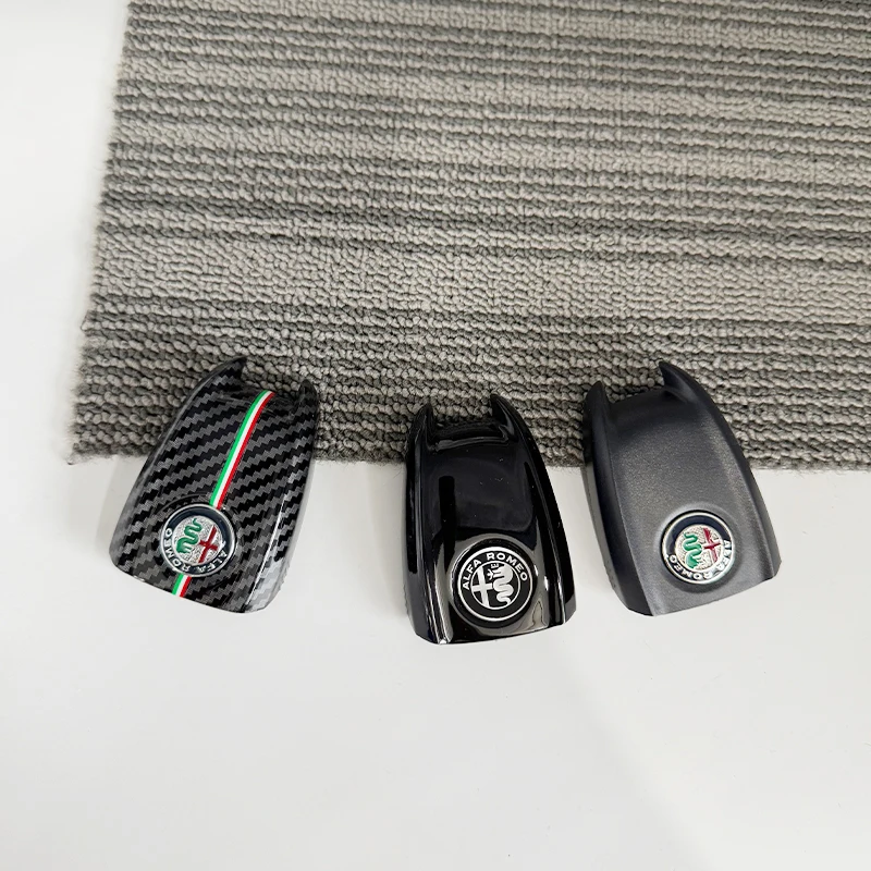 

2026 Hot Sticker for Car Key Cover Replacement Key Case Alfa Romeo Giulia Stelvio Tonale Carbon Fiber Style