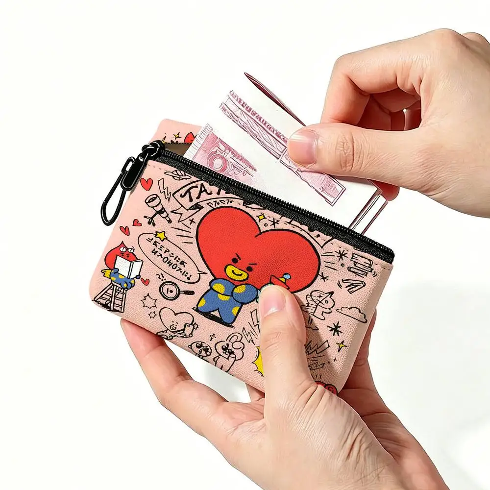 Niedliche BT21 Daily Carry Kleingeldbörse aus Oxford-Stoff, Mehrzweck-Aufbewahrungstasche für Schlüssel, Karten, Münzen – Detail 8