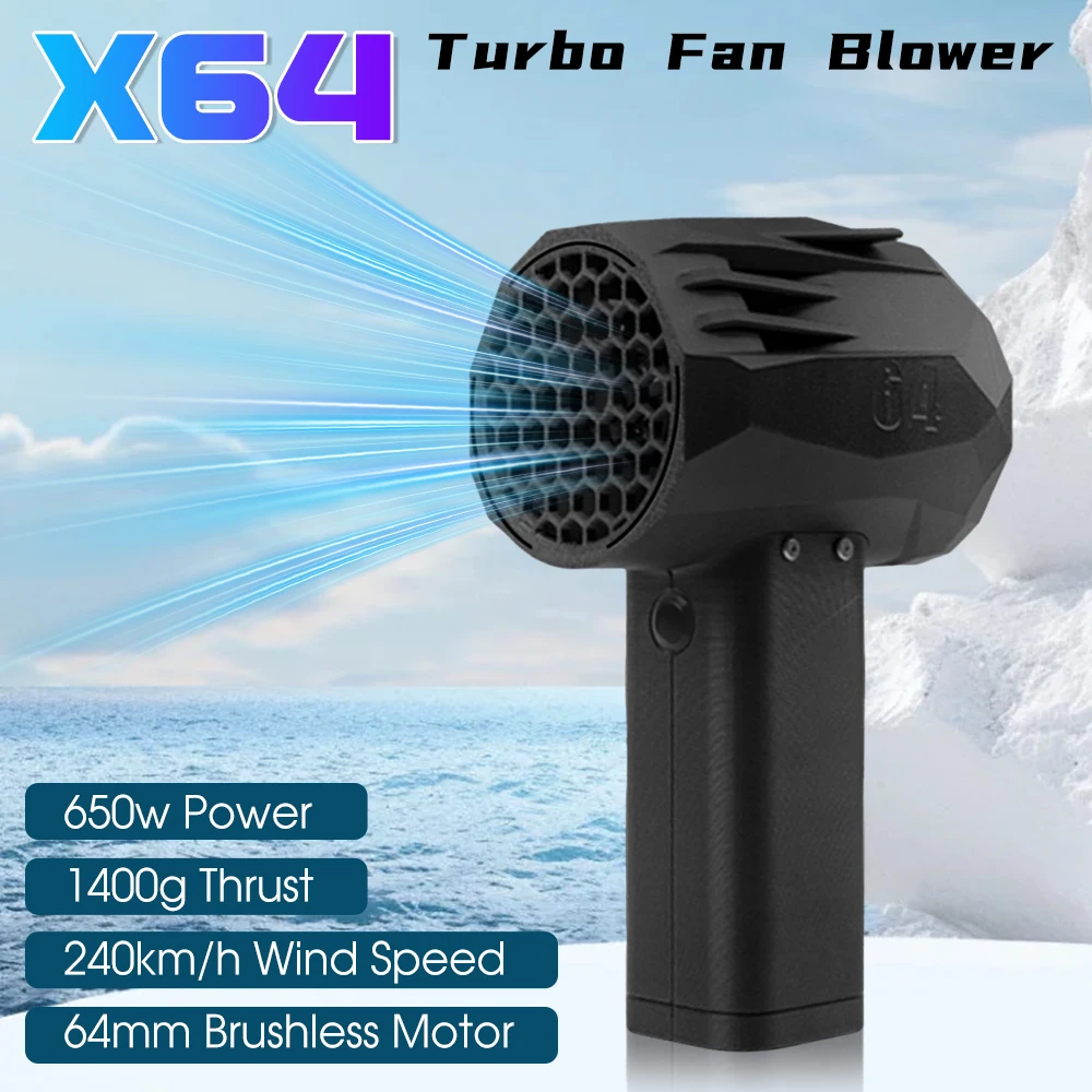 

650W Handheld Brushless Motor Jet Fan MINI X64 High-Performance Cyclone Turbo Electric Blower Power Duct Fan Cleaning Tool 송풍기 ﻿