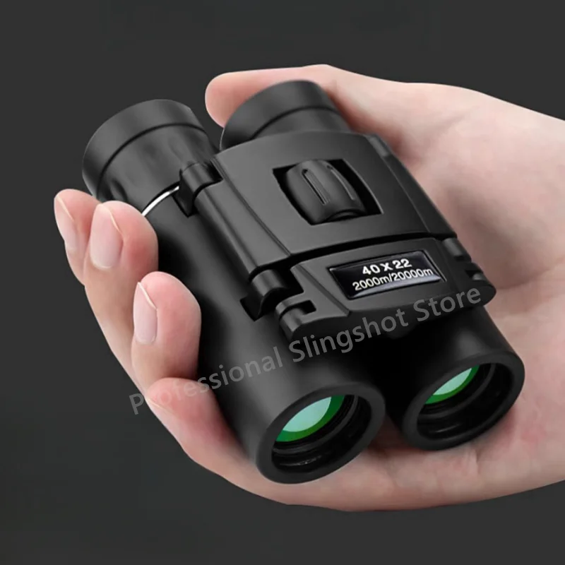 Portable Foldable Binocular Telescope 40X22 HD Mini Sturdy BAK4 Remote Control Telescope for Hunting and Camping