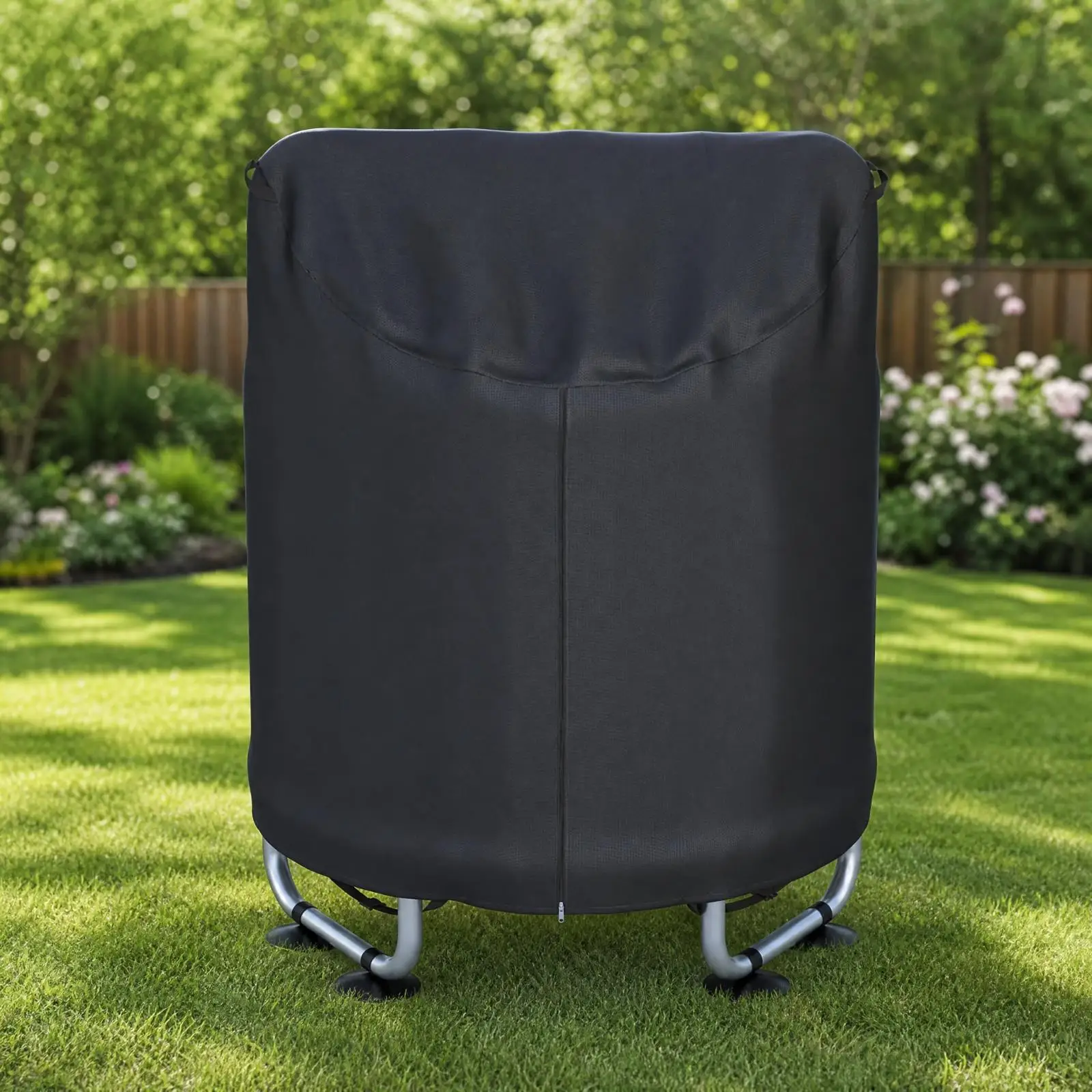 Backyard Kids Trampoline Tarp Cover Oxford Cloth Round Design with Handle and Zipper Access