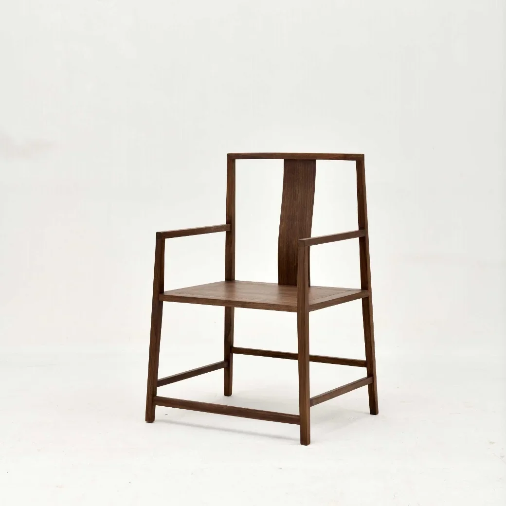 New Chinese-style solid wood tea room master chair office armchair surrounding chair leisure official hat master chair black wal