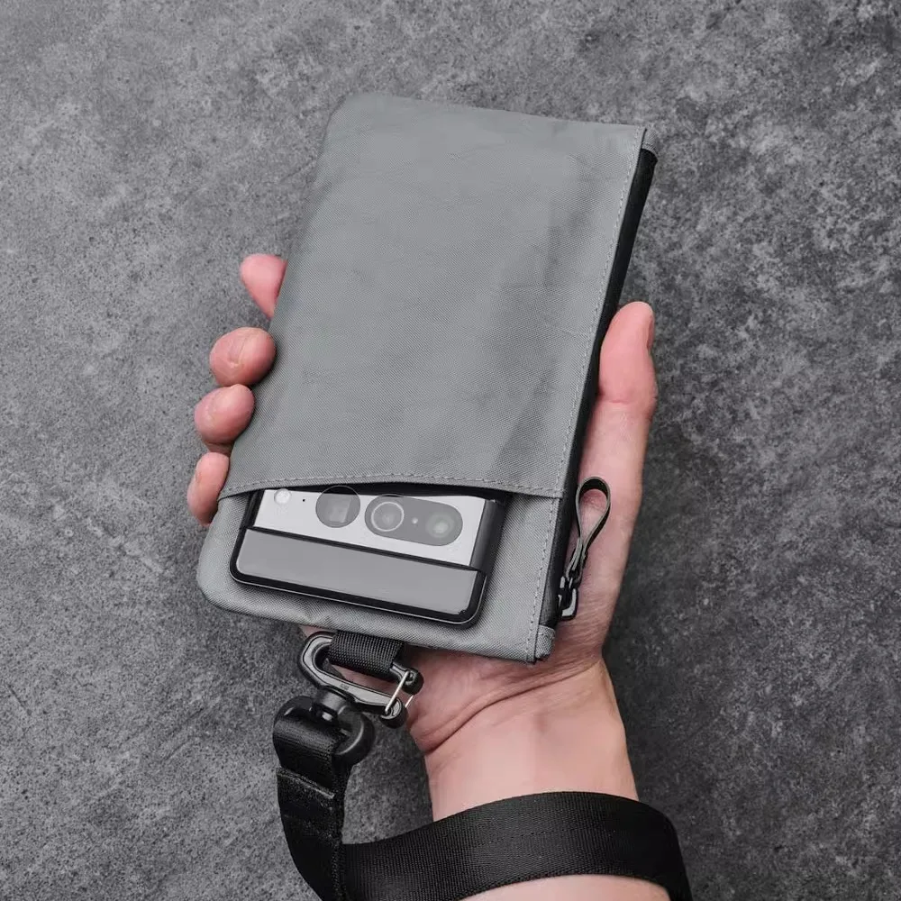 

ALPAKA Zip Clutch Passport Bag Handheld Travel Soft Nylon Youth Handbag with Multiple Carents for Men And Women