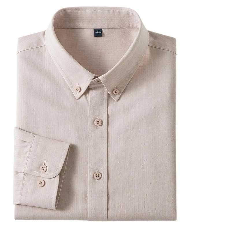 

Men's Trendy Long Sleeve Shirt Linen Cotton Blend Breathable Light Business Casual Plaid Shirt Ideal for Daily Life & Commuting