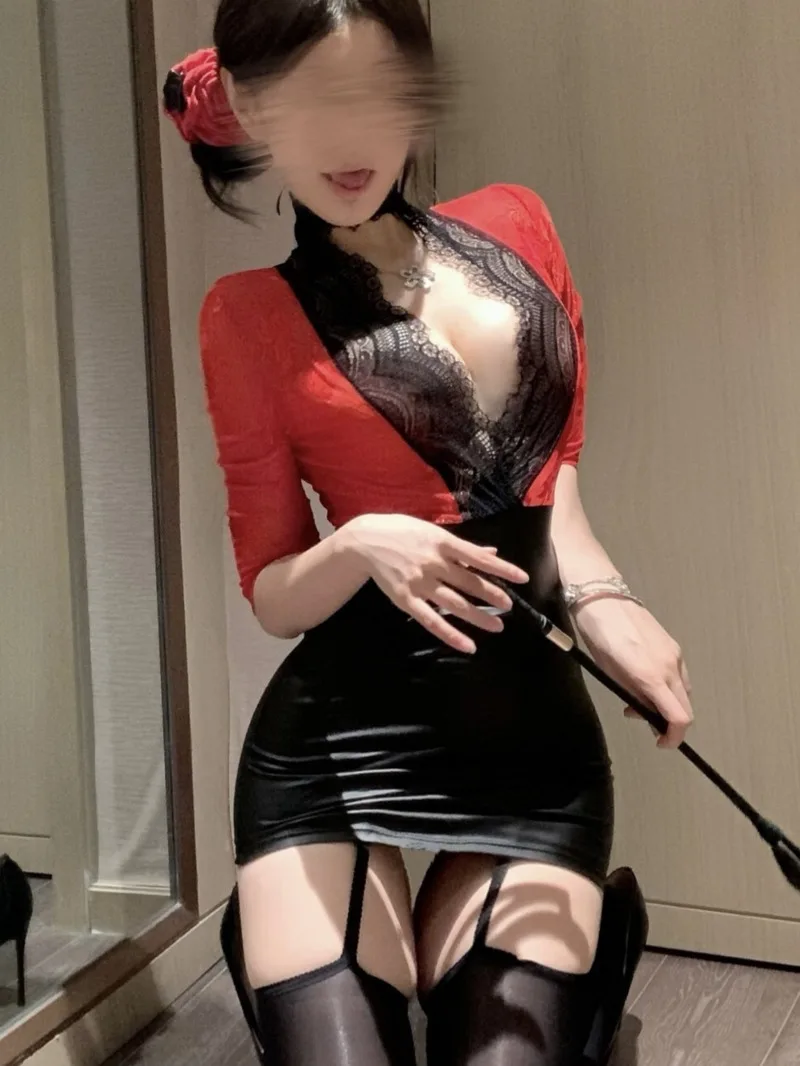 

Сексуальное женское белье, сексуальное кружевное платье, униформа секретарши чистого желания, соблазнительная пижама, женское платье, элегантные топы с v-образным вырезом, женские корейские CHVN