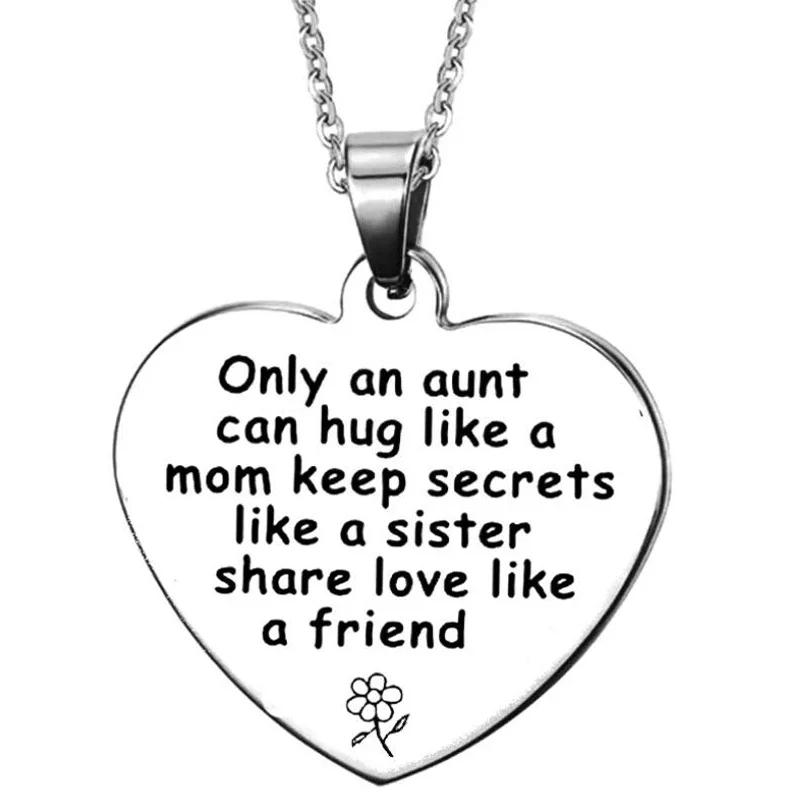 Aunt Gift from Niece Necklace - Only an Aunt Can Hug Like A Mom Keep Secrets Like A Sister Keychain Aunt Birthday Christmas Gift