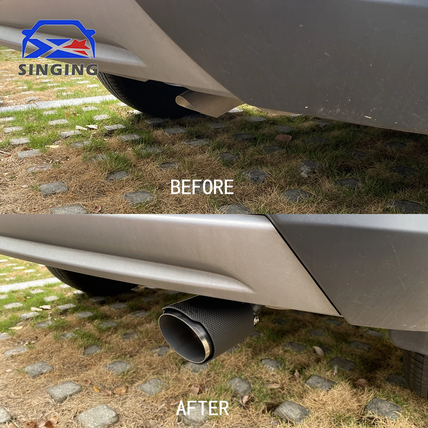 For 2014-2025 Honda VEZEL HRV WRV 1.5L Carbon Fiber Exhaust Tip Muffler End Pipe Tail Decoration Spare Parts Accessories