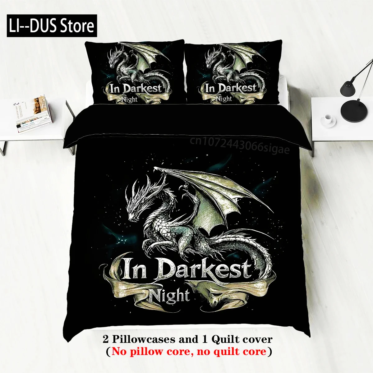 

3pcs Dragon Pattern Printed Bedding set, 1 Quilt cover+2 pillowcases, Suitable For Teenagers And Adults bedroom, Birthday Gift