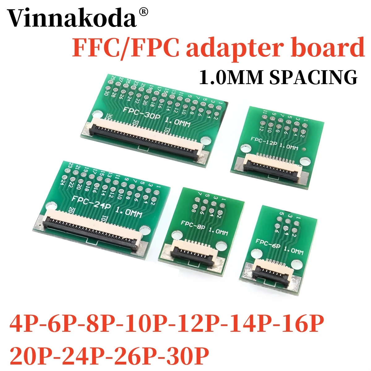 Fpc-柔軟なケーブルアダプターボード,1.0mmピッチコネクタ,smt to 2.54mm, 4p,6p,8p,10p,12p,14p,16p 20p、24p/26p/30p