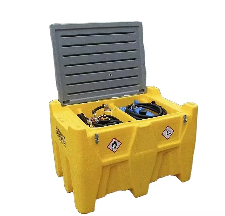 Portable diesel tank 220L 480L with hose 4m fuel nozzle electric pump 12v 24v