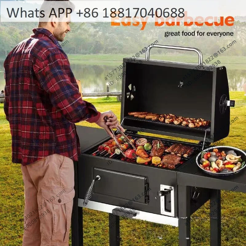 Outdoor Camping BBQ Grill Portable Household Stainless Steel Smokeless Charcoal BBQ Grill For Camping Picnic Backyard Cooking - view 4