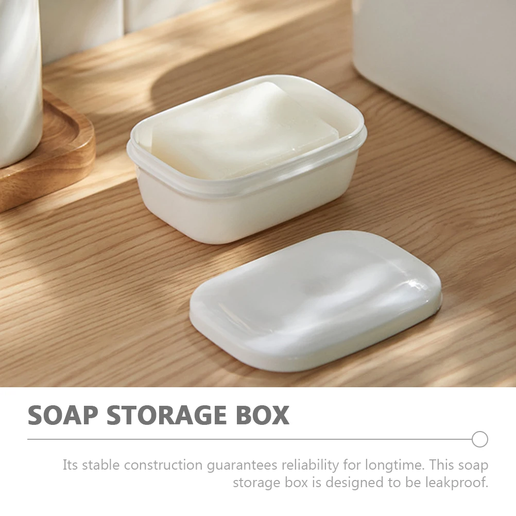 

Sealed Soap Box White Creative Storage ganizer for Bathroom Traveling Portable Container NonRusting Plastics Household