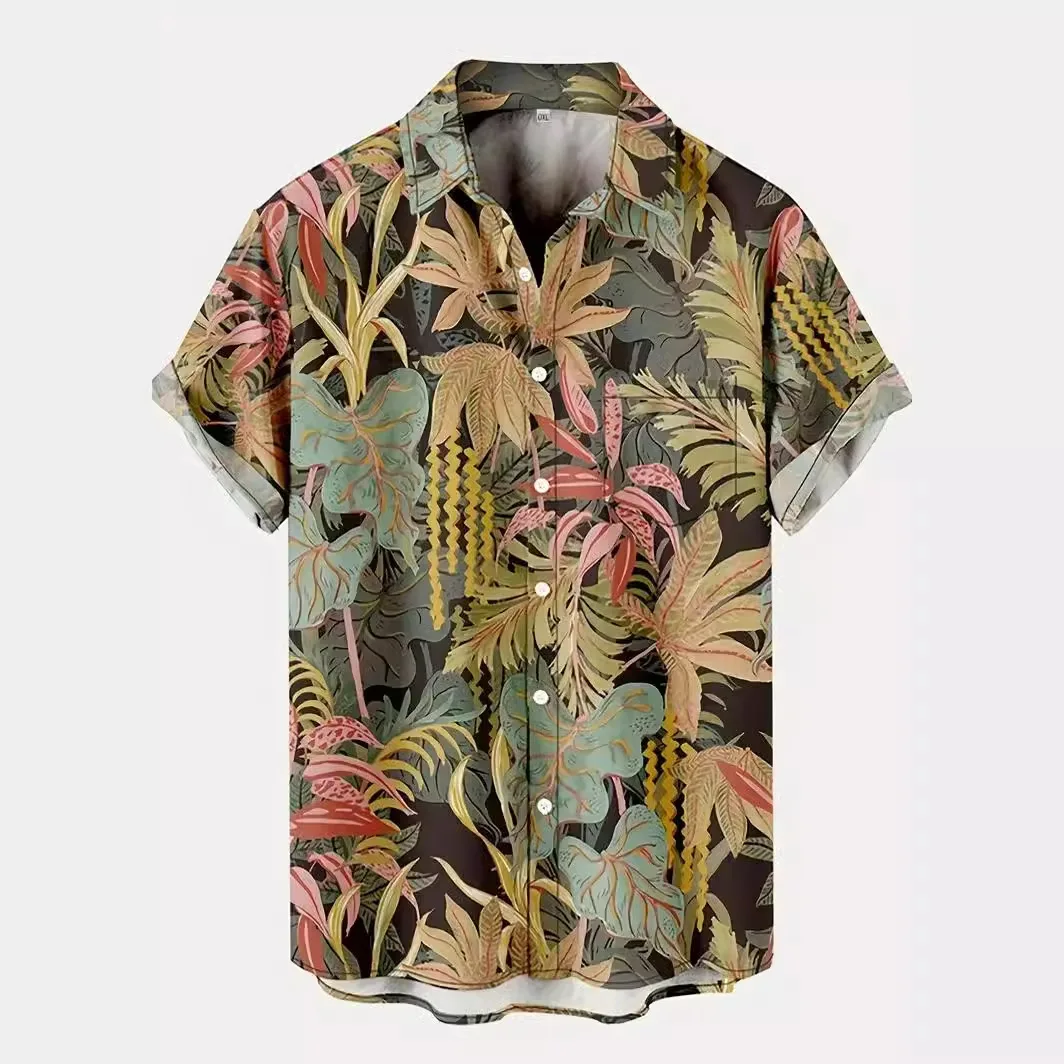 2024 New Hawaii Shirt Men's 3D Digital Hot Sale Short Sleeve Beach Party Vacation Shirt Large S-5XL Quick Shipping