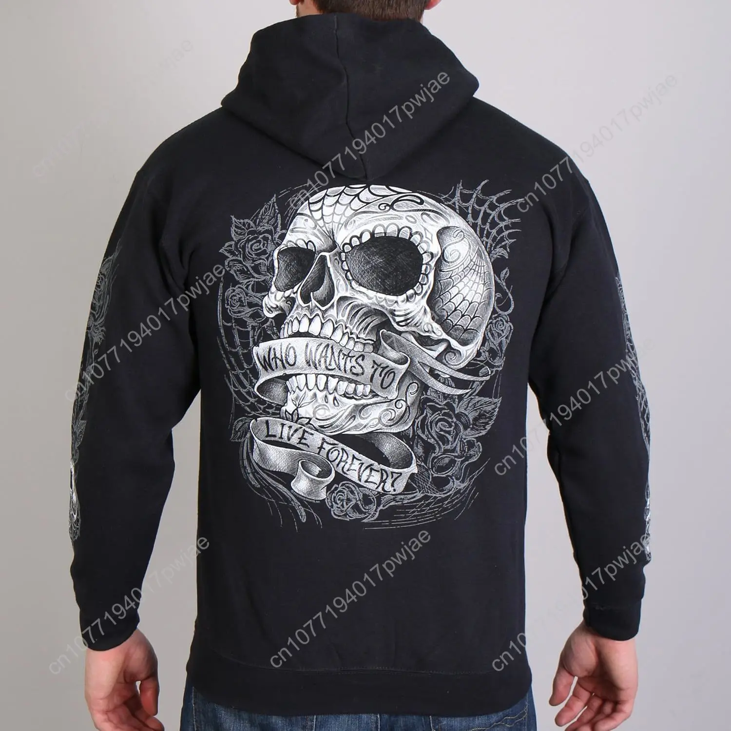 Hot Leathers メンズ Sweet Demise ジップアップ フード付きスウェットシャツ