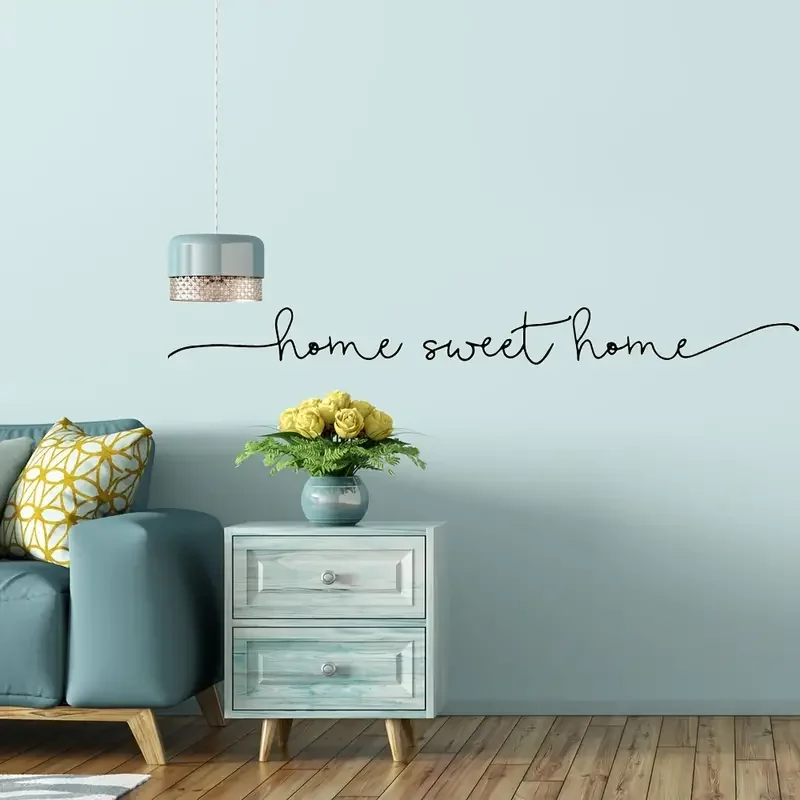 1pc Vinyl Sticker Home Sweet Home Decor Phrase Wall Sticker Art Decal For House Decoration Wall Decals Bedroom Decor Vinyl Mural