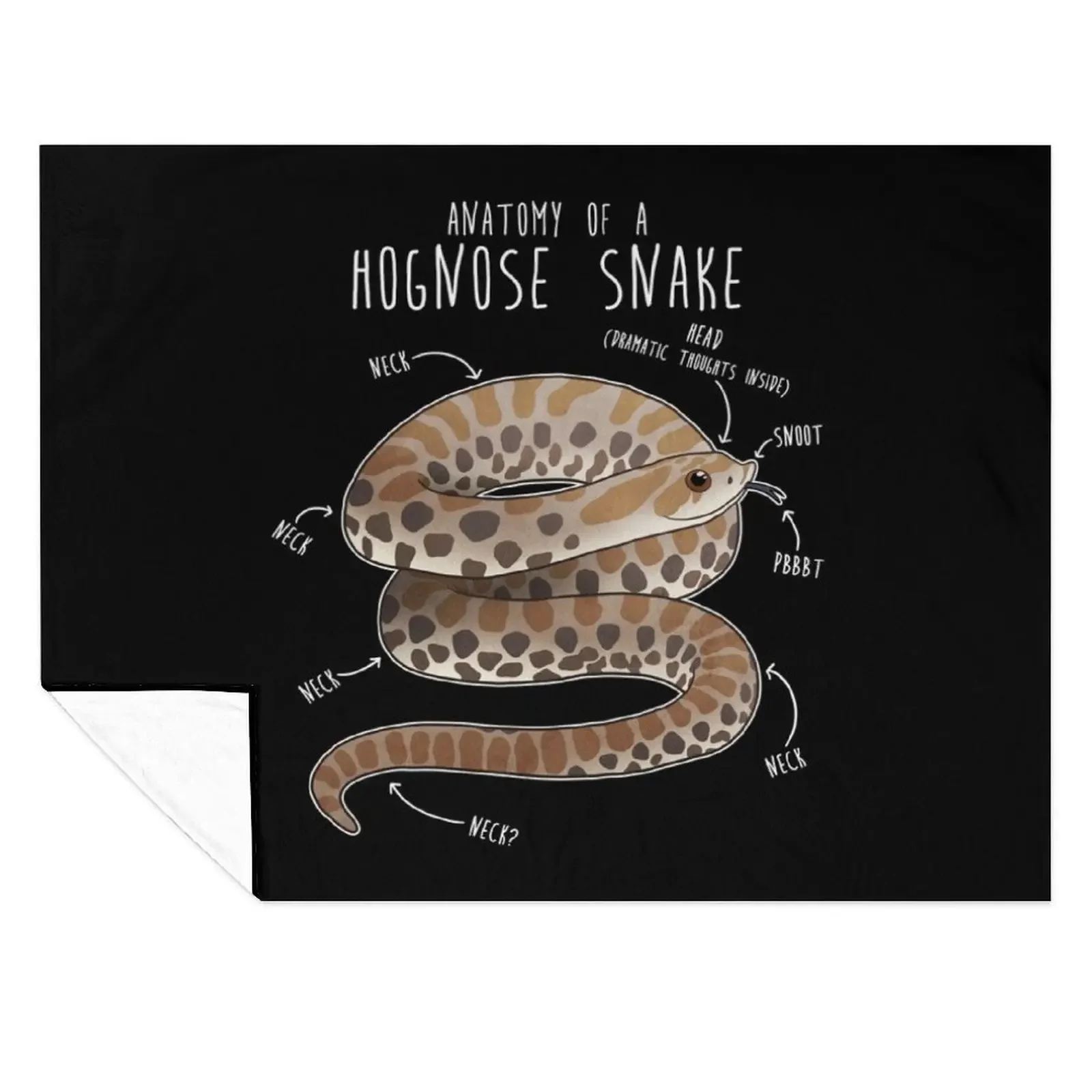

Anatomy of a Hognose Snake Throw Blanket Single Furrys Winter beds Loose Blankets