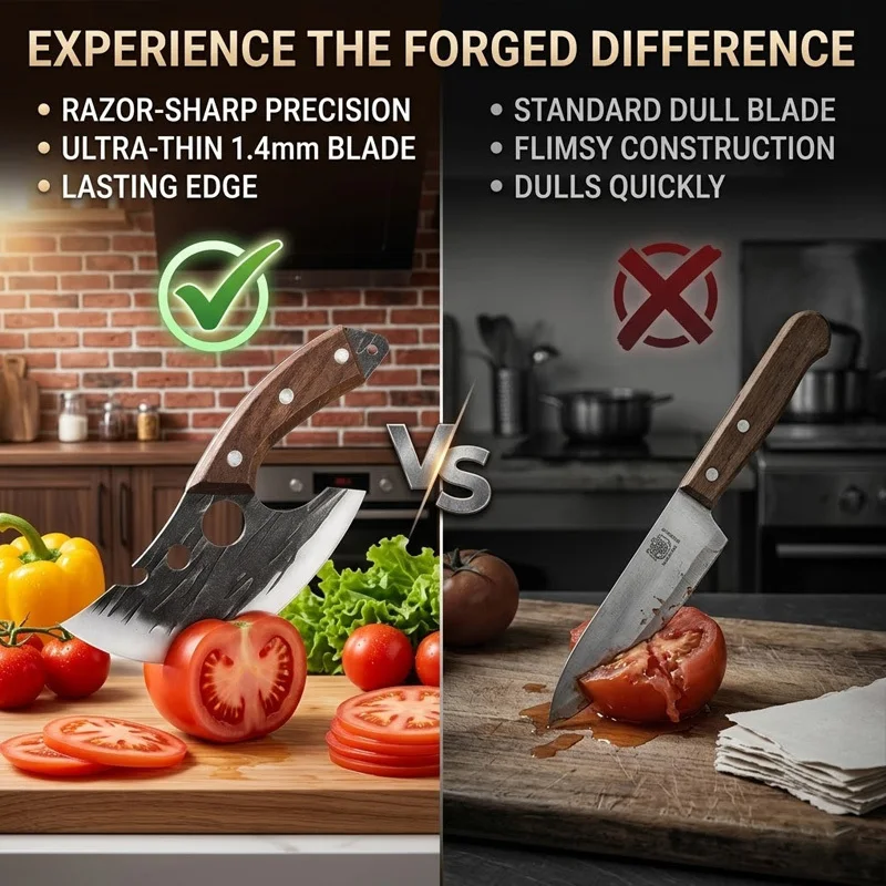 2 Pack Ultra Sharp Boning & Butcher Knives High Carbon Stainless Steel Wood Handle for Home Kitchen BBQ Meat Preparation