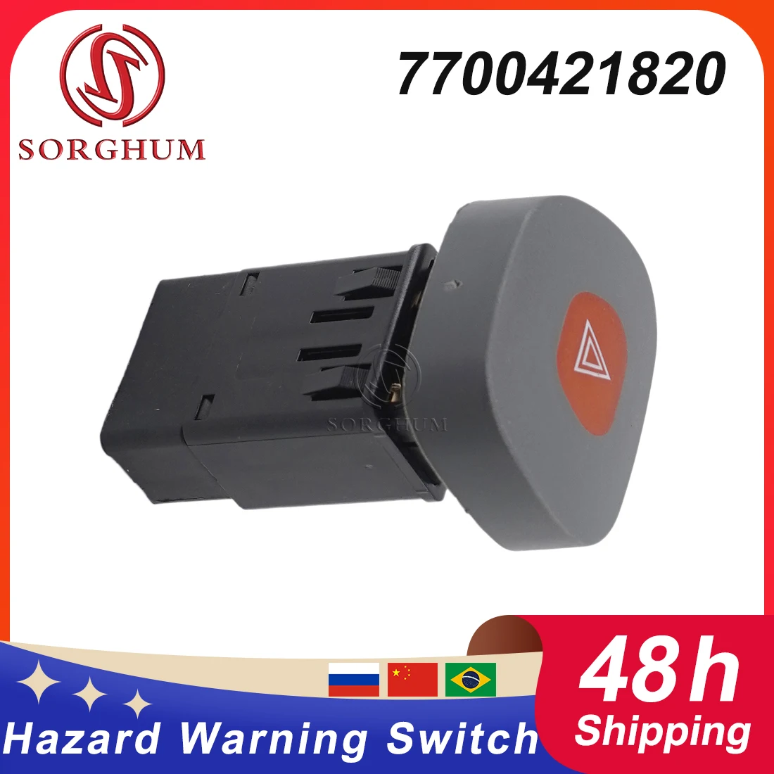 

Sorghum 7700421820 New Hazard Warning Switch Dash Light Indicator Switch Relay Button for Renault Clio II MK2 Symbol Thalia 8Pin