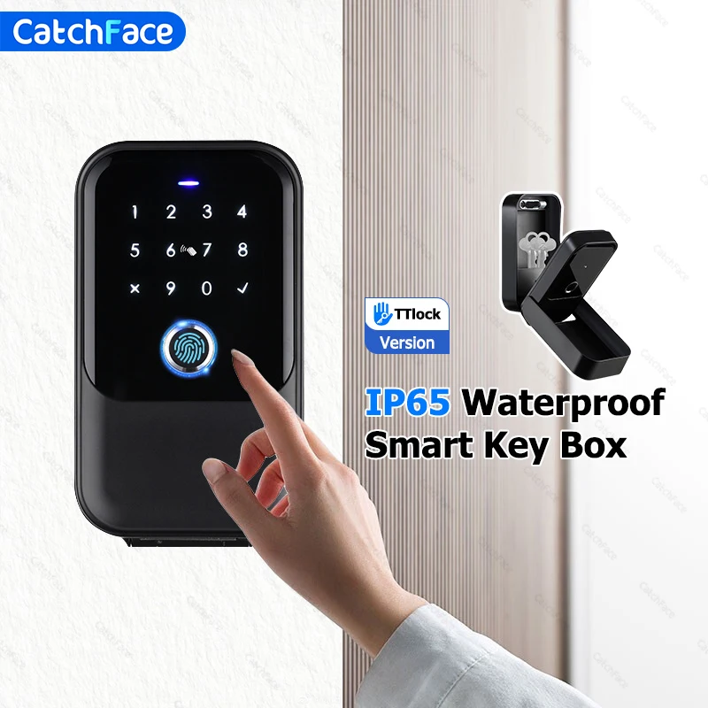 

IP65 Wall Mount Key Box Small Container Outdoor Waterproof Safe Security Password Fingerprint Tuya or TTLock APP Anti-theft box