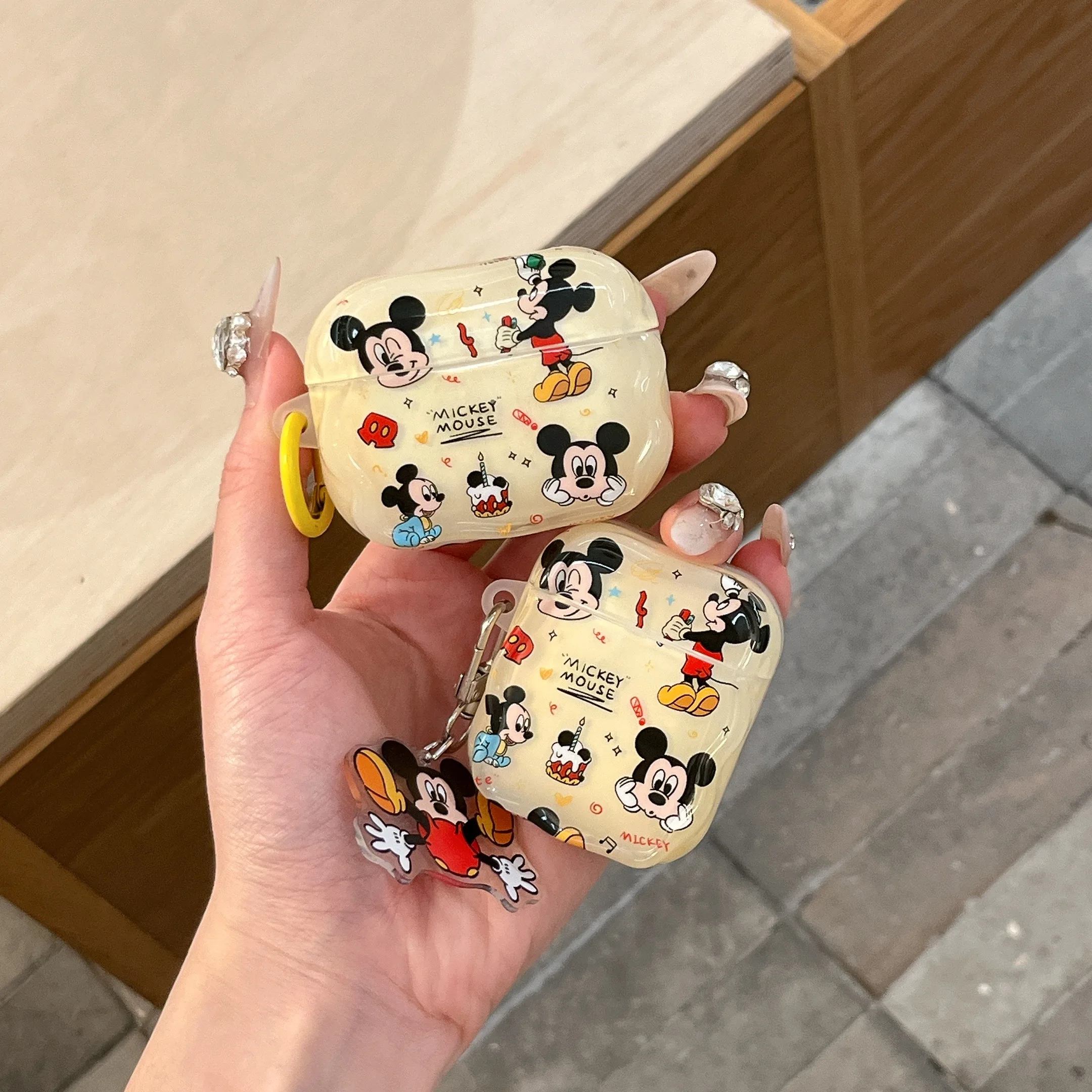 Holiday Gift Super Disney Cute Mickey Mouse Cartoon Anime, Plastic drop-proof headphone case For Airpods 4, 1, 2, 3, Pro, Pro2