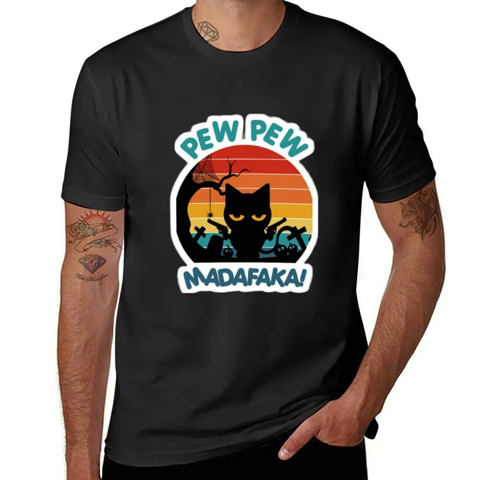 

Pew pew madafaka T-Shirt for a boy animal prinfor boys summer tops men t shirts