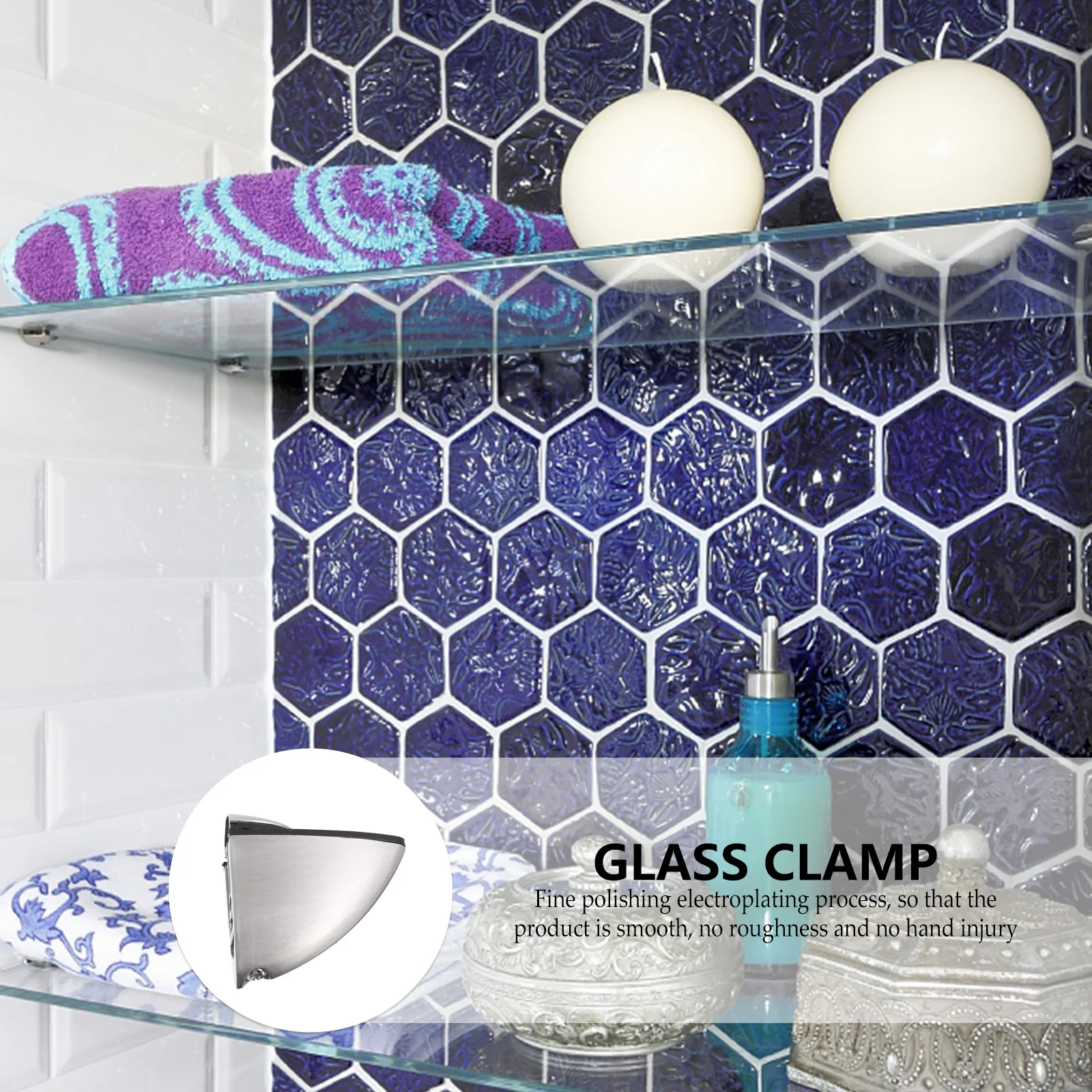 

4Pcs Stainless Steel Shelf Supports Silver Adjustable Durable Rust Resistant Furniture Glass Shelf Brackets Electroplated