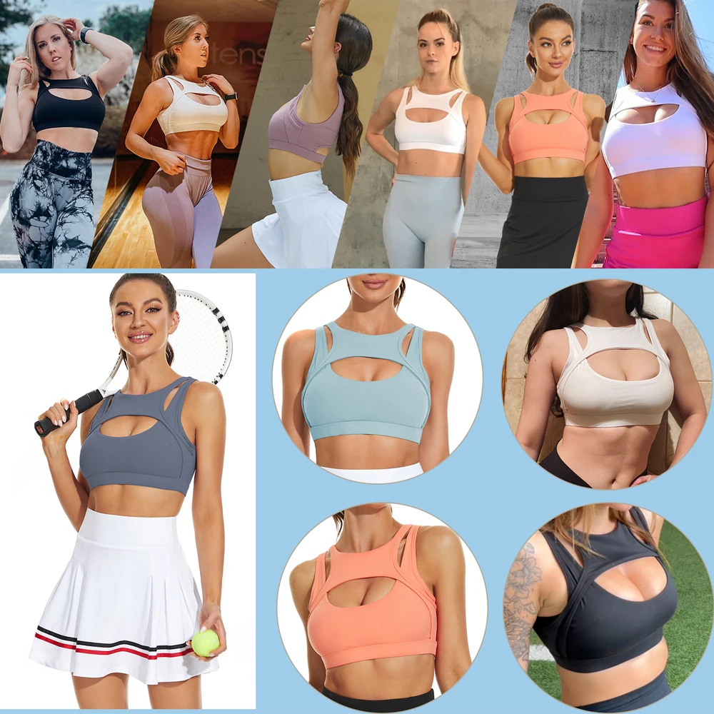 Solid Color Fitness Women Sport Bra Gym Yoga bra Athletic Tight Top Workout Train With Removable Cups High quality