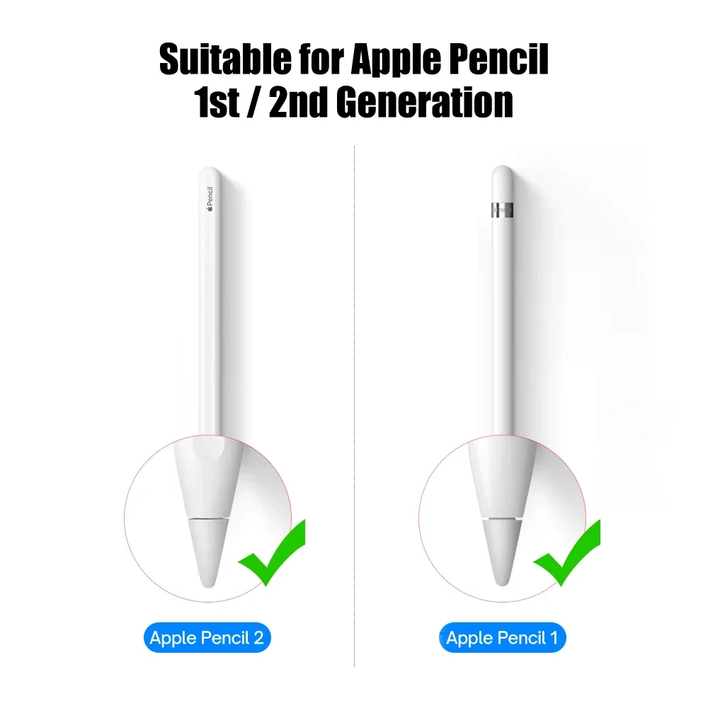 Наконечник для карандаша Apple Pencil, наконечник для карандаша 1-го 2-го поколения, двухслойный 2B HB 2,0 3,0, мягкий твердый прозрачный перо для iPad