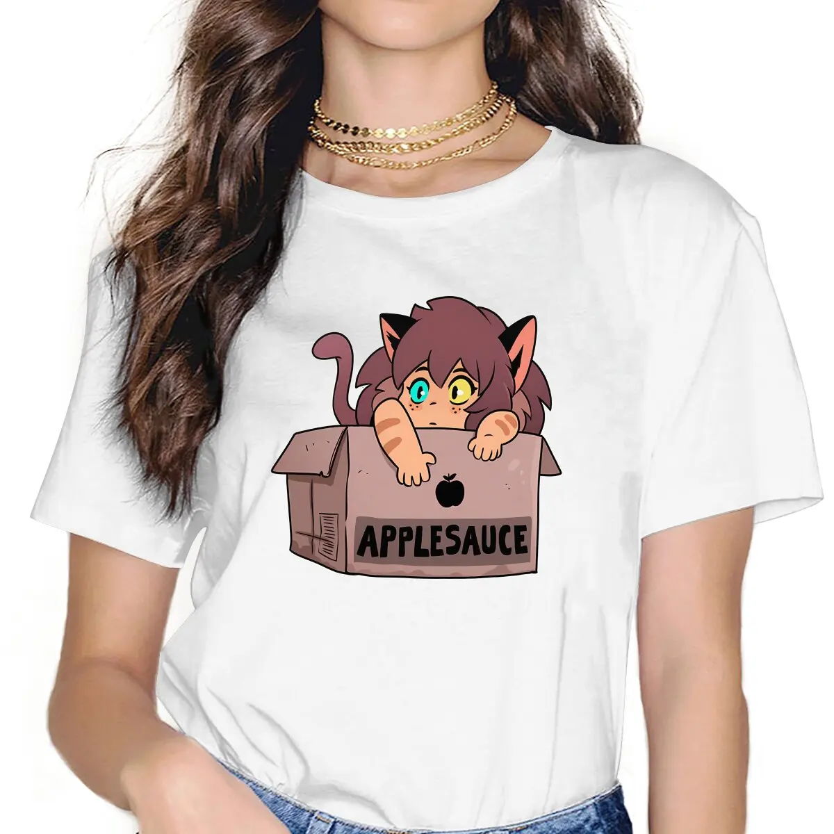 She-Ra Princess of Power Women T Shirt Catra in a Box Female Tops Polyester Graphic Kawaii Y2k Tees Ladies Tshirt