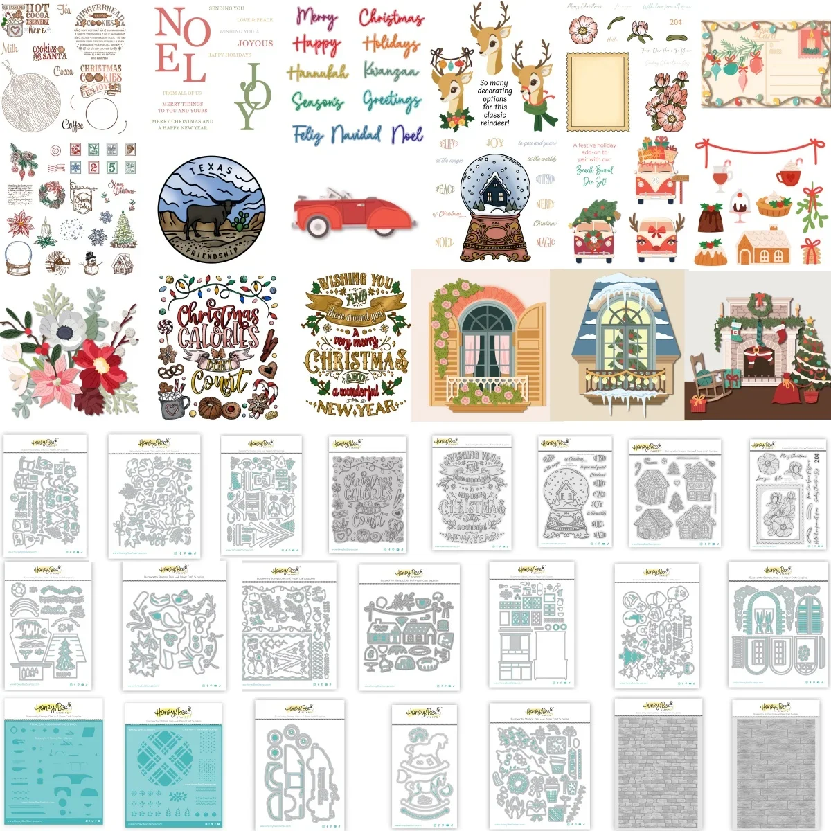 

2025 Christmas Collection Clear Stamp Metal Cutting Die Stencil Hot Foil for DIY Decorating Scrapbook Paper Card Embossing Craft