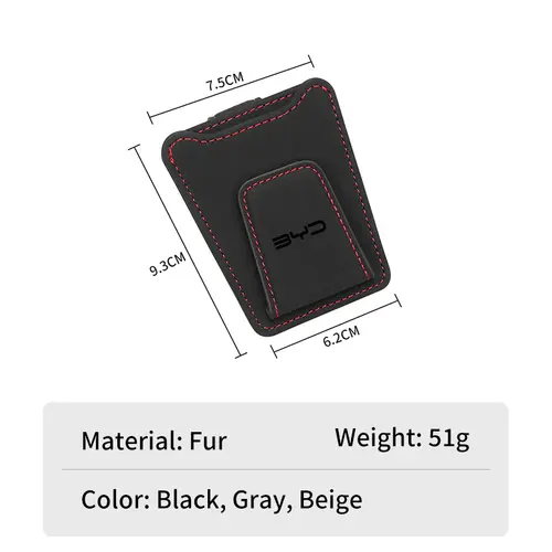 Car Sun Visor Glasses Clip Leather Sunglasses Card Holder For BYD F3 I3 F0 F6 S6 S8 E5 E6 G3 G6 L3 S7 M6 Tang Song Qing Yuan Max - Image 6