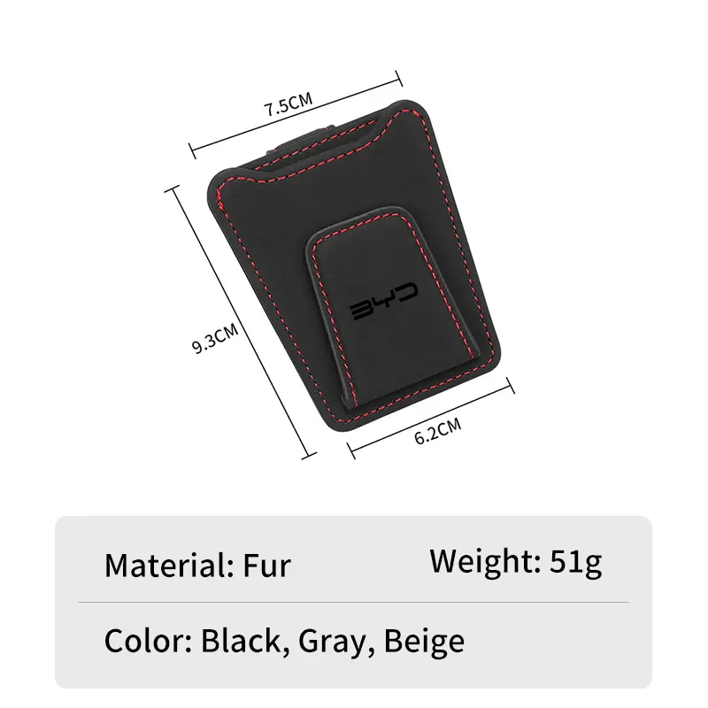 Car Sun Visor Glasses Clip Leather Sunglasses Card Holder For BYD F3 I3 F0 F6 S6 S8 E5 E6 G3 G6 L3 S7 M6 Tang Song Qing Yuan Max - Image 6