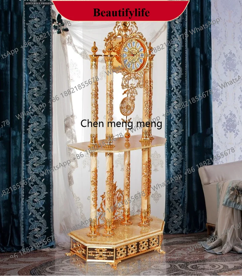 d178 European Floor Clock Topaz Standing Clock Luxury Villa Home Floor Clock Living Room Crystal