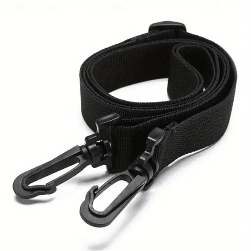 Heavy Duty Adjustable Nylon Shoulder Strap Black Non-Slip Padded Hooks for Laptop Bags Luggage Suitcases