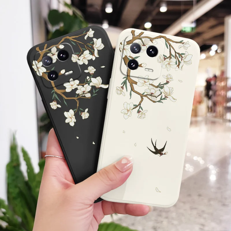 

Lively Swallow Phone Case For Xiaomi 17 15 15T 14 14T 13 13T 12 12X 12T 12S Mi 11 11T 10 10T Pro Max Lite Liquid Silicone Cover