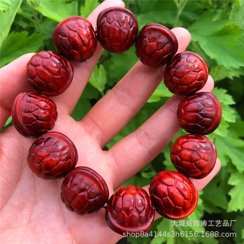 Rosewood of Carved Beads High Density Bracelet Pendant Chain Accessories